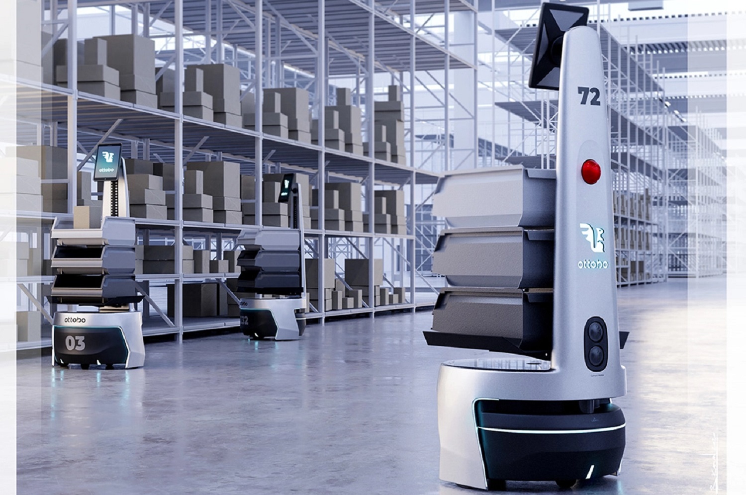 Ottobo: Robot làm việc trong kho hàng với công nghệ vận hành trực tuyến và tối ưu hóa năng suất