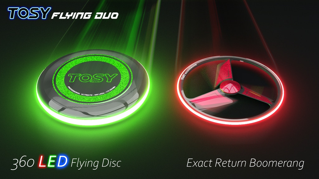 The TOSY Flying Duo: Boomerang và bộ đĩa bay đầu tiên trên thế giới được trang bị đèn LED
