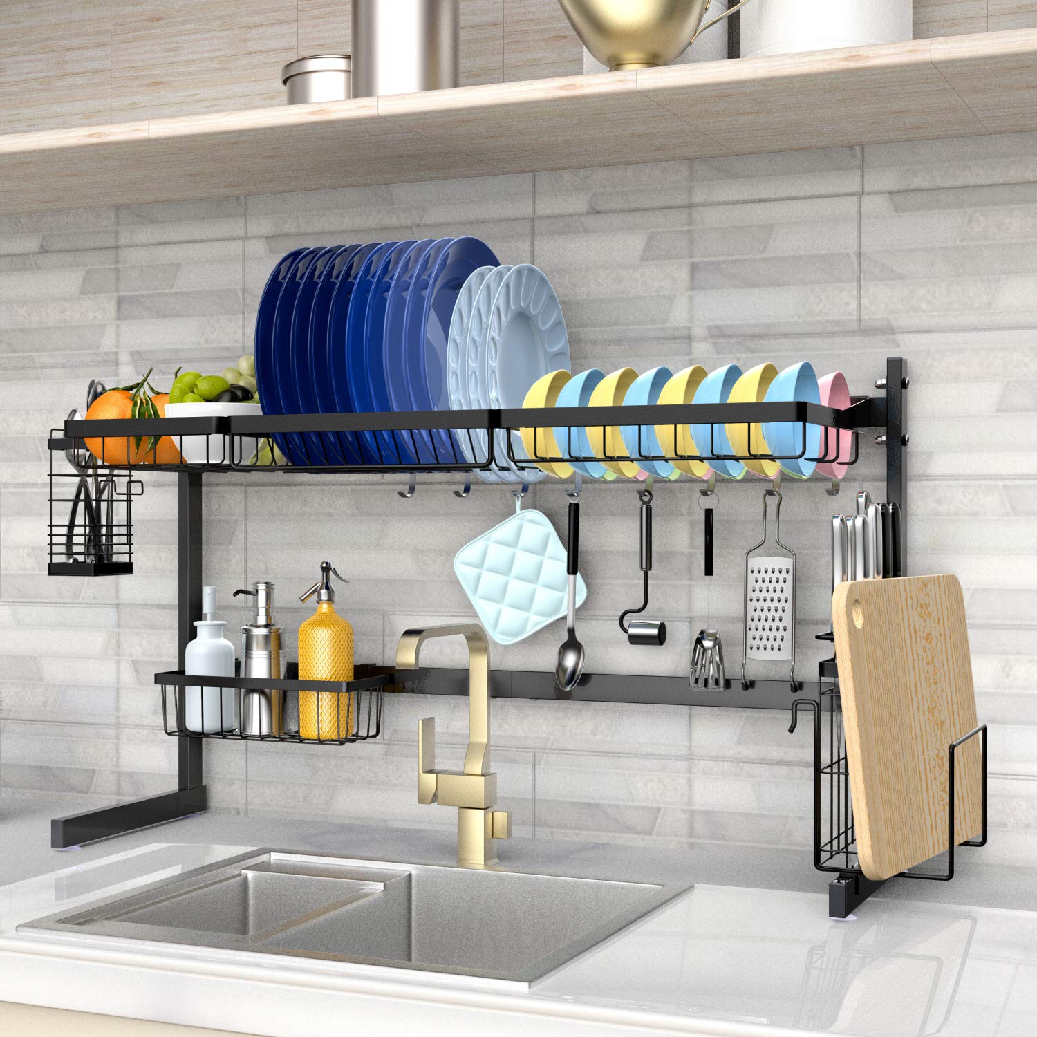 Bồn rửa chén và giá đỡ 2 trong 1 Langria giúp thu gọn tối đa không gian nhà bếp của bạn.